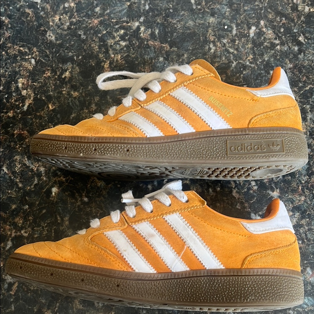 Adidas Bright Orange and White Sneakers